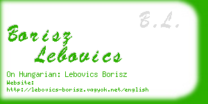 borisz lebovics business card